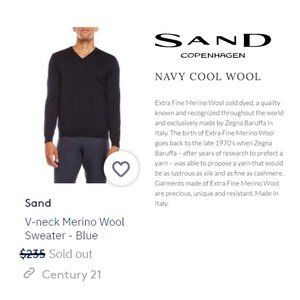 V-Neck Merino Wool Sweater - (Sand Copenhagen)